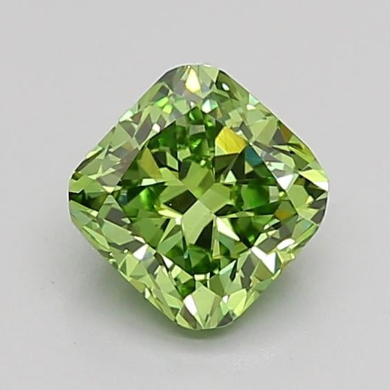 1.00 Ct. Fancy Vivid Green Cushion Lab Grown Diamond