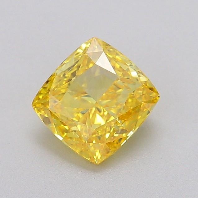 1.05 Ct. Fancy Vivid  Yellow Cushion Lab Grown Diamond