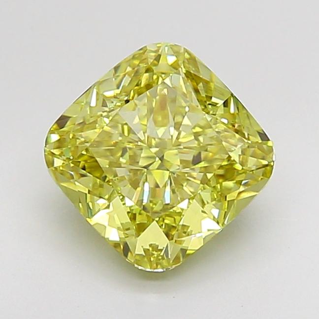 3.01 Ct. Fancy Intense  Yellow Cushion Lab Grown Diamond