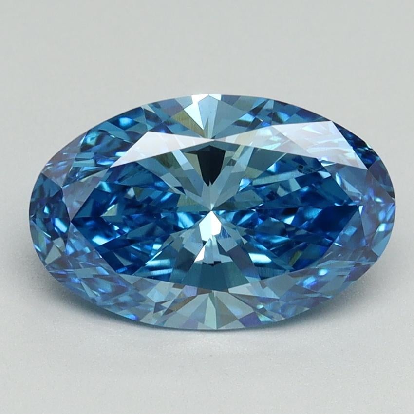 2.08 Ct. Fancy Vivid Blue Oval Lab Grown Diamond