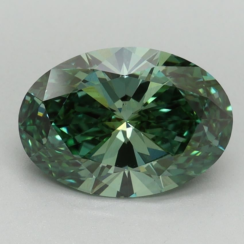2.22 Ct. Fancy Vivid Pacific Green Oval Lab Grown Diamond