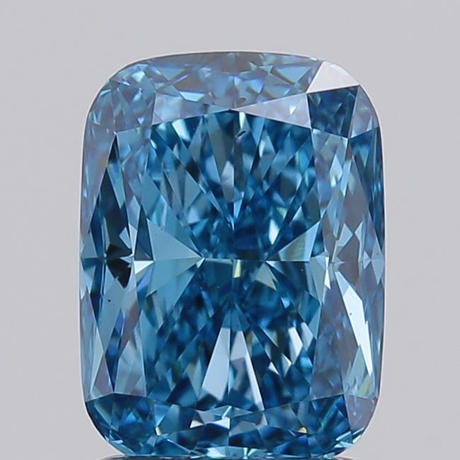 2.07 Ct. Fancy Vivid Blue Cushion Lab Grown Diamond