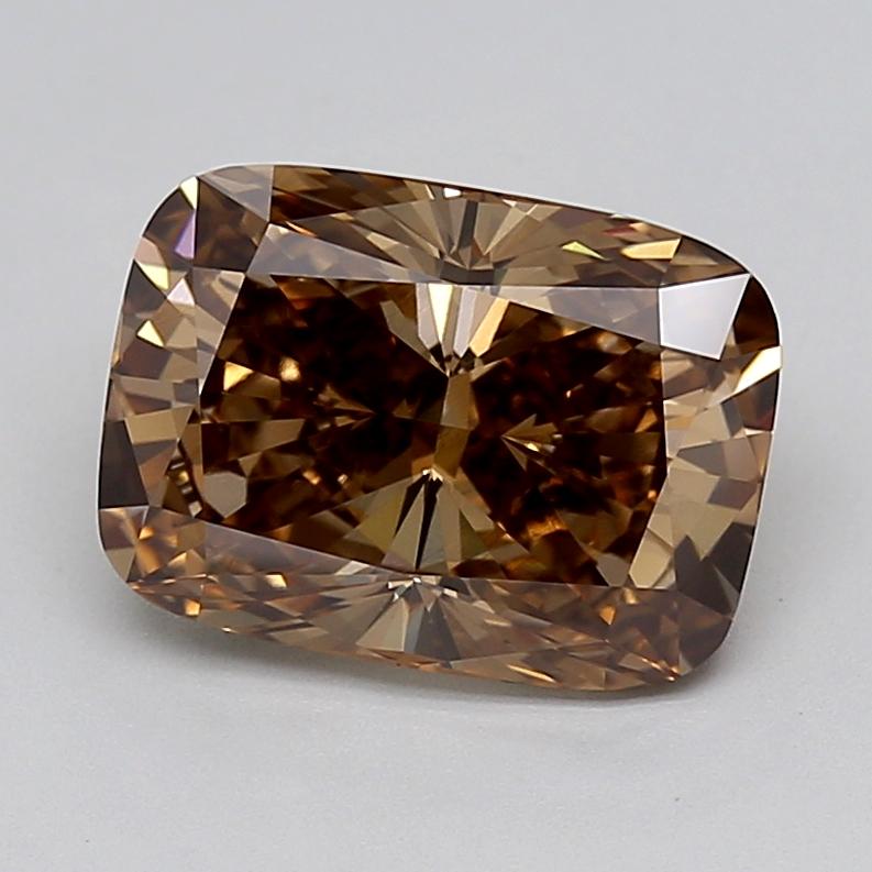 4.06 Ct. Fancy  Brown Cushion Lab Grown Diamond