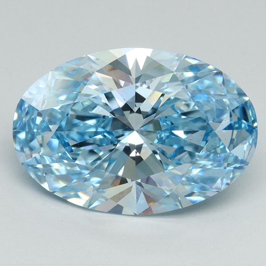 4.30 Ct. Fancy Vivid Blue Oval Lab Grown Diamond