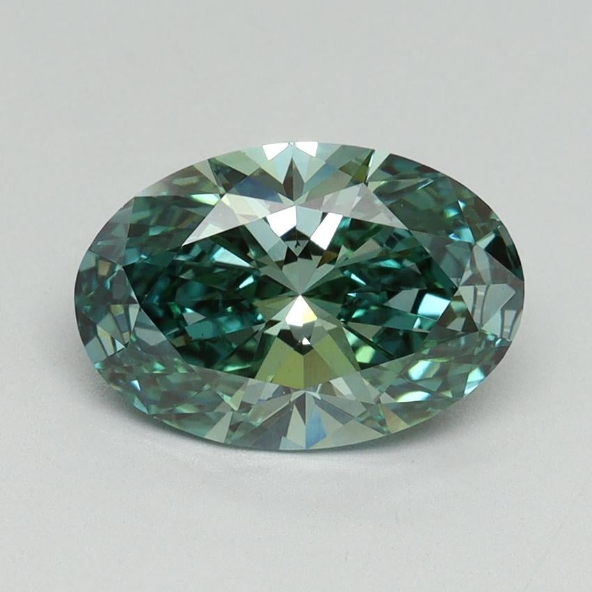 2.09 Ct. Fancy Vivid Green Oval Lab Grown Diamond