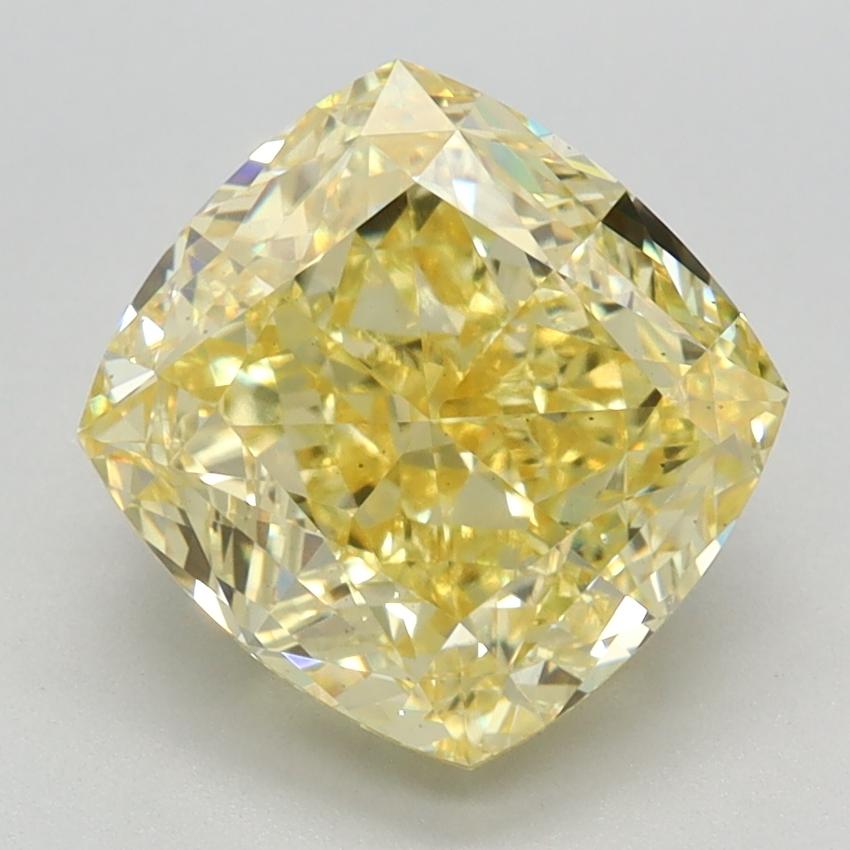 3.26 Ct. Fancy Intense Yellow Cushion Lab Grown Diamond