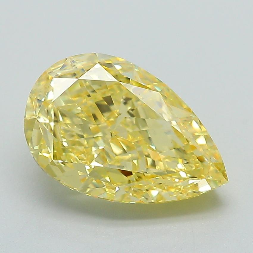 3.02 Ct. Fancy Vivid Yellow Pear Lab Grown Diamond