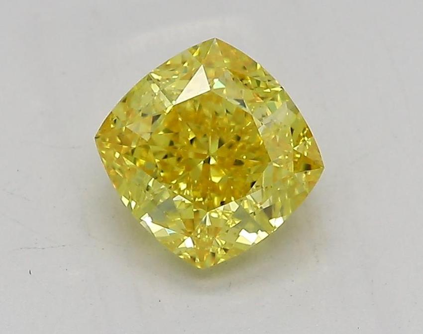1.21 Ct. Fancy Vivid Yellow Cushion Lab Grown Diamond