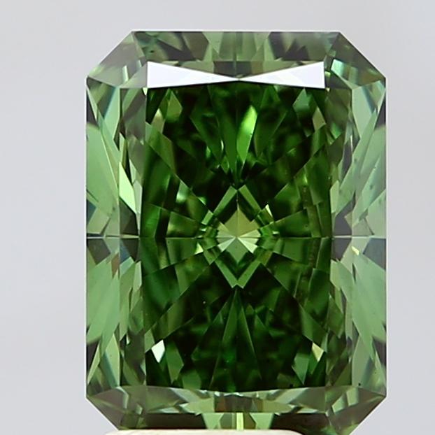 3.55 Ct. Fancy Vivid Green Radiant Lab Grown Diamond
