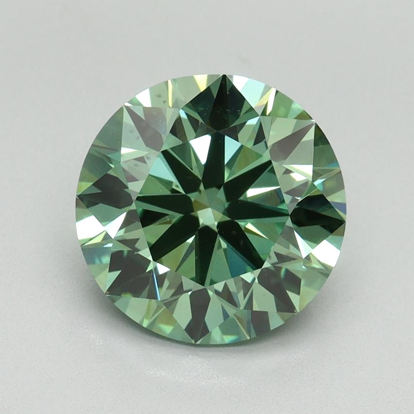 3.05 Ct. Fancy Vivid Green Round Lab Grown Diamond