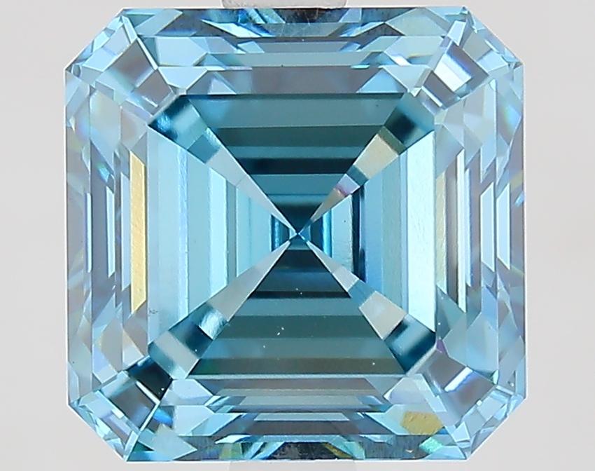 3.10 Ct. Fancy Vivid Blue Asscher Lab Grown Diamond