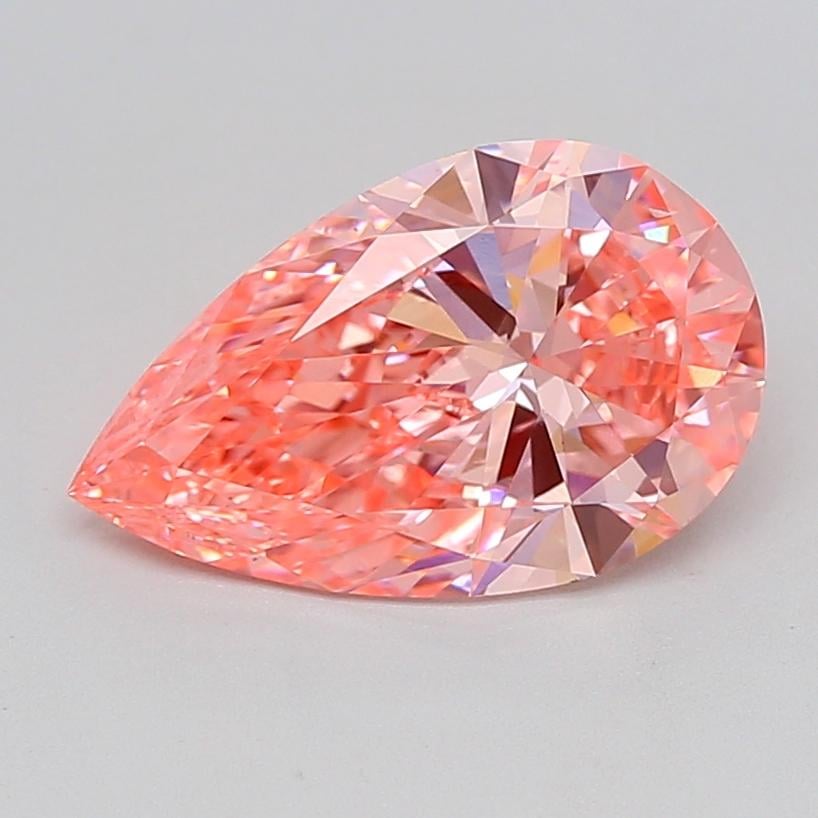 2.84 Ct. Fancy Vivid  Pink Pear Lab Grown Diamond