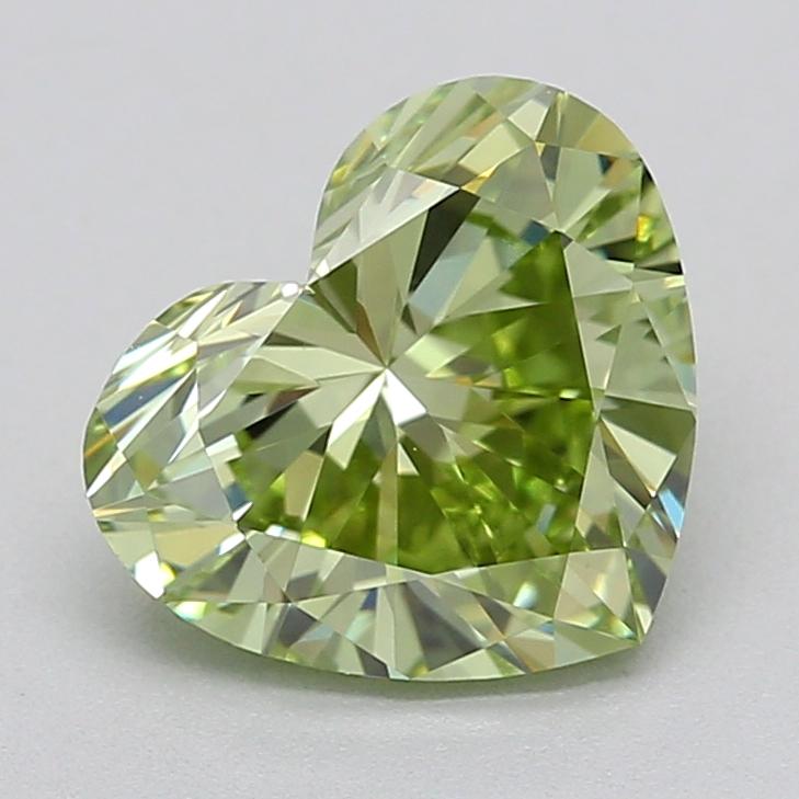 1.00 Ct. Fancy Intense  Green Heart Lab Grown Diamond