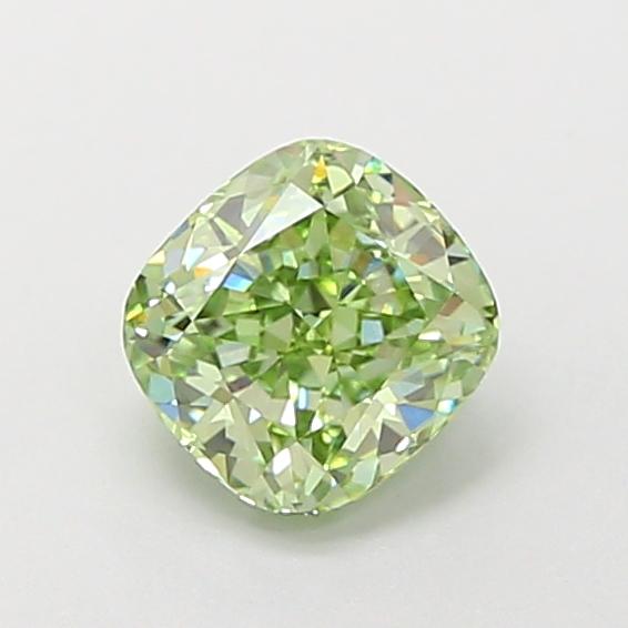 1.03 Ct. Fancy Vivid Green Cushion Lab Grown Diamond