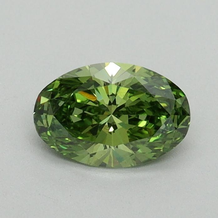 0.54 Ct. Fancy Vivid Green Oval Lab Grown Diamond