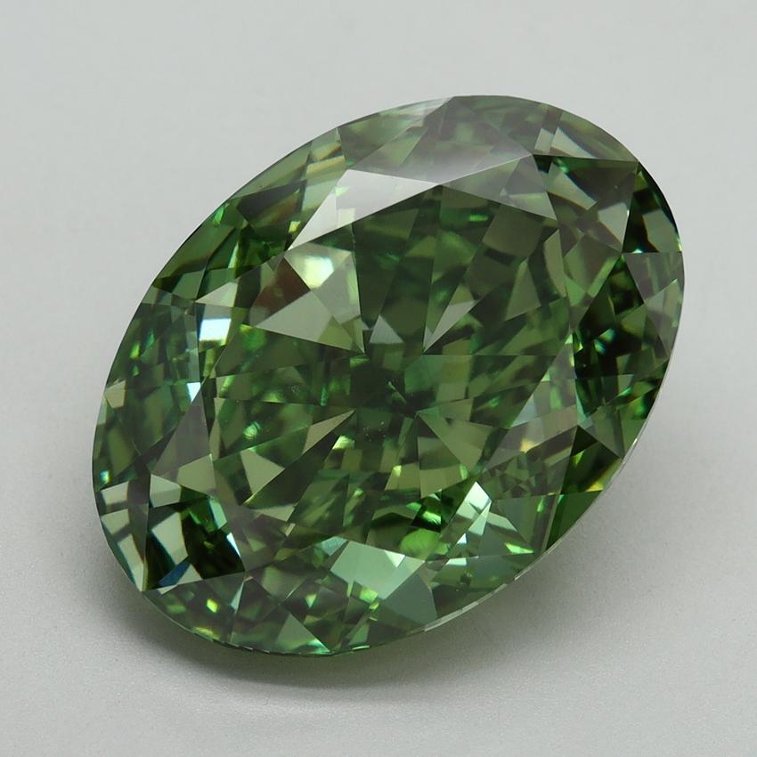 10.74 Ct. Fancy Vivid Green Oval Lab Grown Diamond