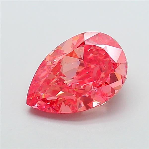 4.13 Ct. Fancy Vivid  Pink Pear Lab Grown Diamond