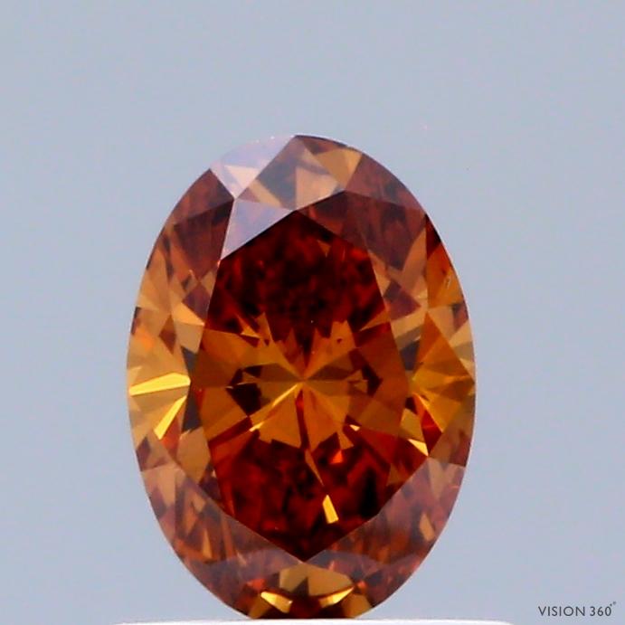 0.53 Ct. Fancy Vivid Brownish Orange Oval Lab Grown Diamond