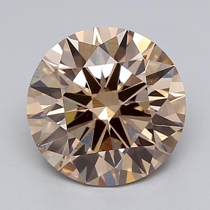 2.01 Ct. Light  Brown Round Lab Grown Diamond