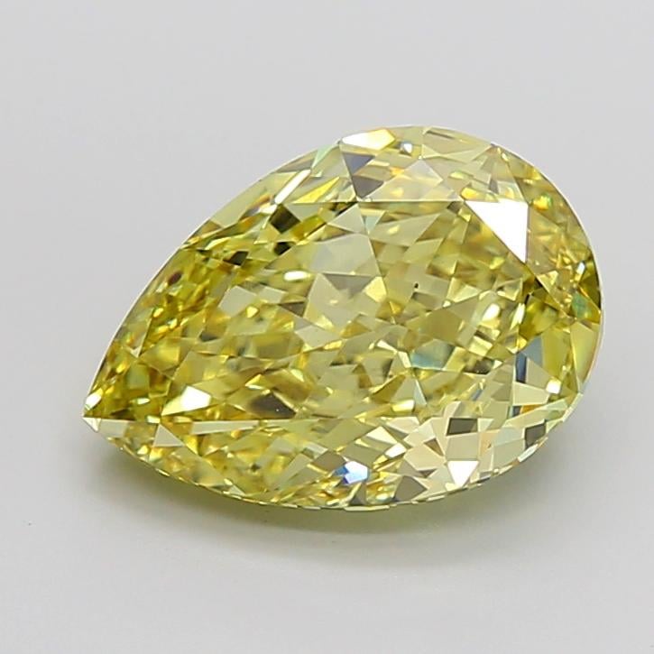 6.52 Ct. Fancy Vivid Yellow Pear Lab Grown Diamond
