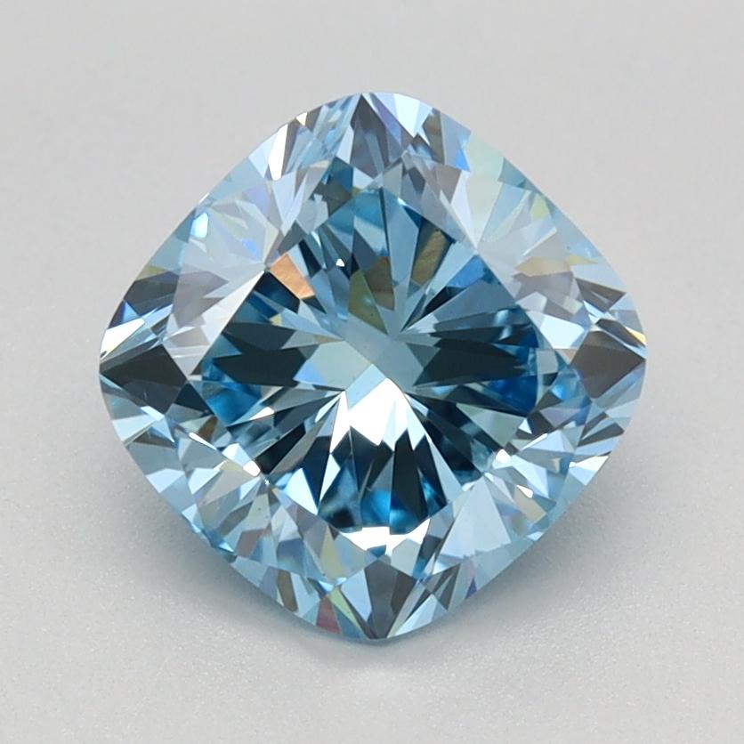 1.61 Ct. Fancy Vivid Blue Cushion Lab Grown Diamond