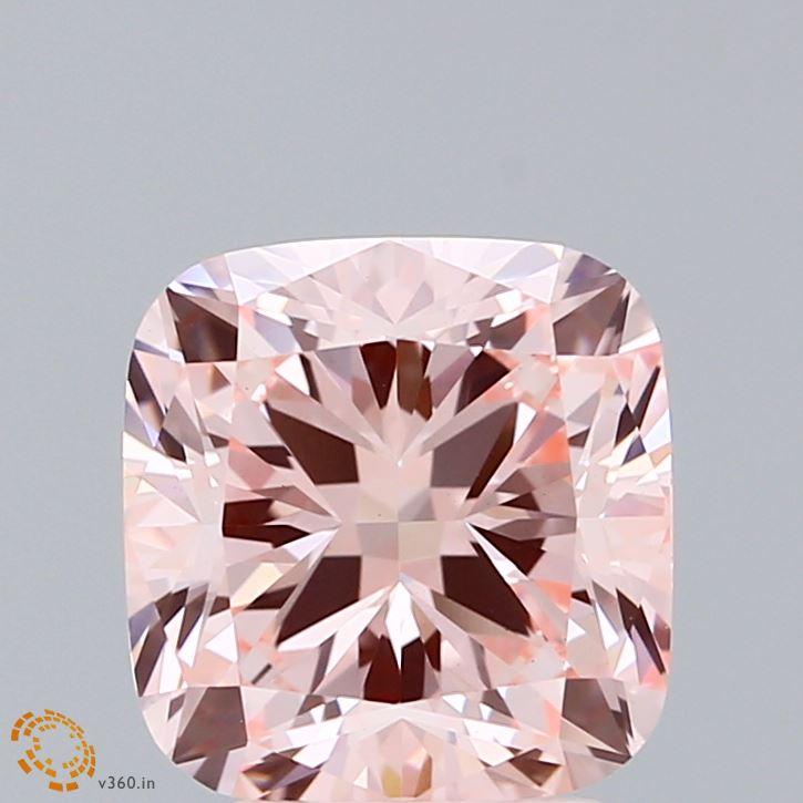 3.05 Ct. Fancy Vivid Pink Cushion Lab Grown Diamond