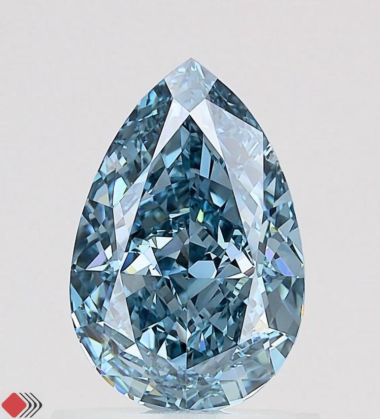 1.16 Ct. Fancy Vivid Blue Pear Lab Grown Diamond