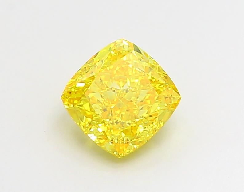 2.10 Ct. Fancy Vivid Yellow Cushion Lab Grown Diamond