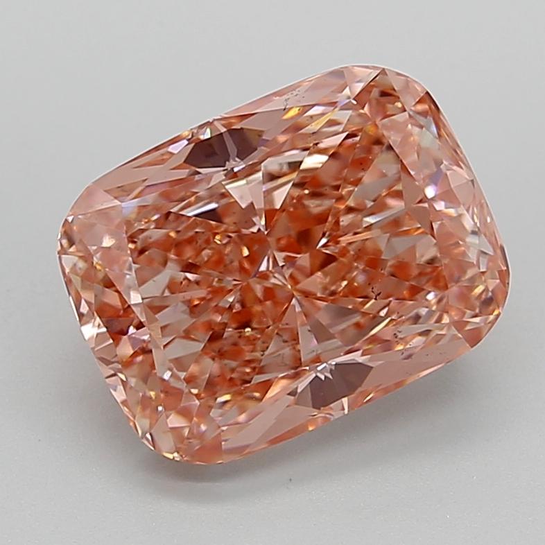 5.03 Ct. Fancy Vivid  Pink Cushion Lab Grown Diamond