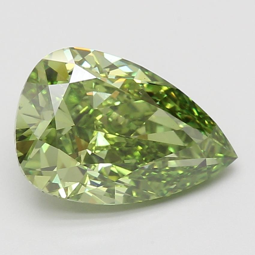 4.44 Ct. Fancy Vivid Green Pear Lab Grown Diamond