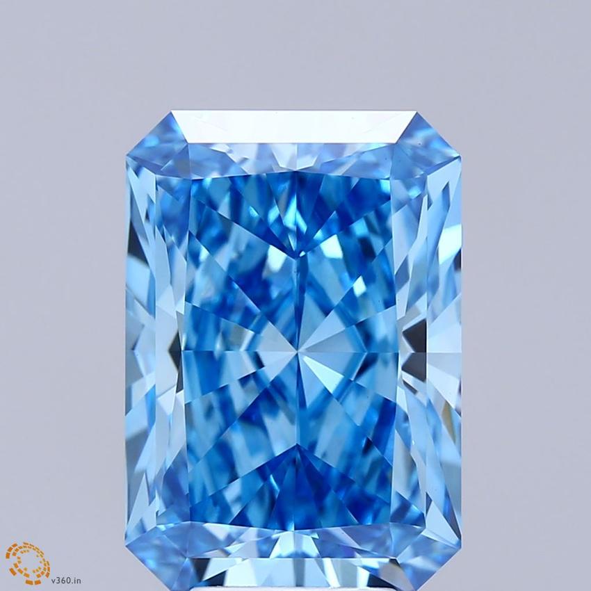 7.11 Ct. Fancy Vivid Blue Radiant Lab Grown Diamond