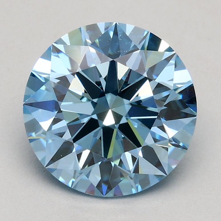 1.47 Ct. Fancy Intense Blue Round Lab Grown Diamond