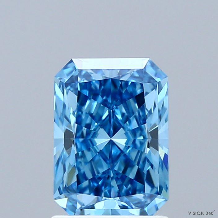 1.63 Ct. Fancy Vivid Blue Radiant Lab Grown Diamond