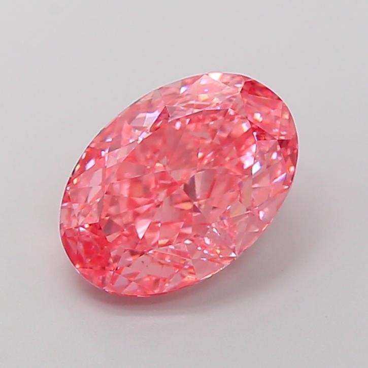 3.24 Ct. Fancy Vivid  Pink Oval Lab Grown Diamond