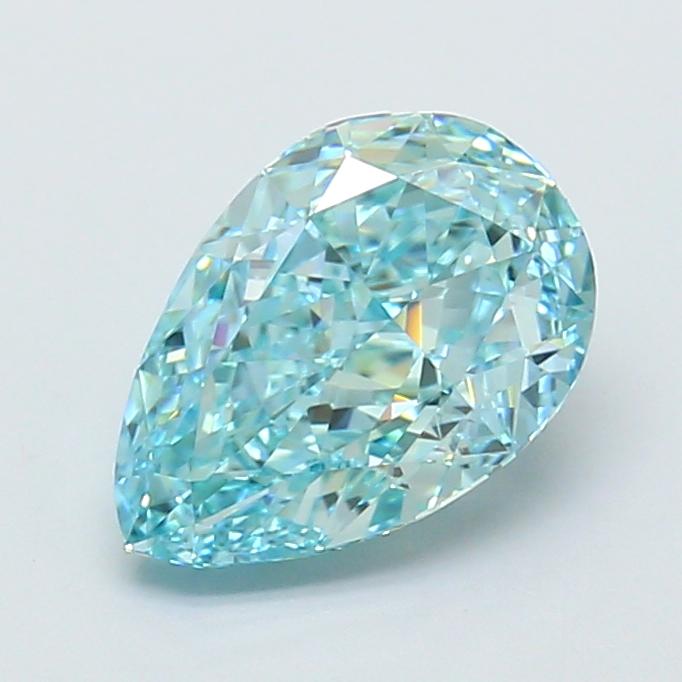 2.40 Ct. Fancy Vivid  Green Pear Lab Grown Diamond