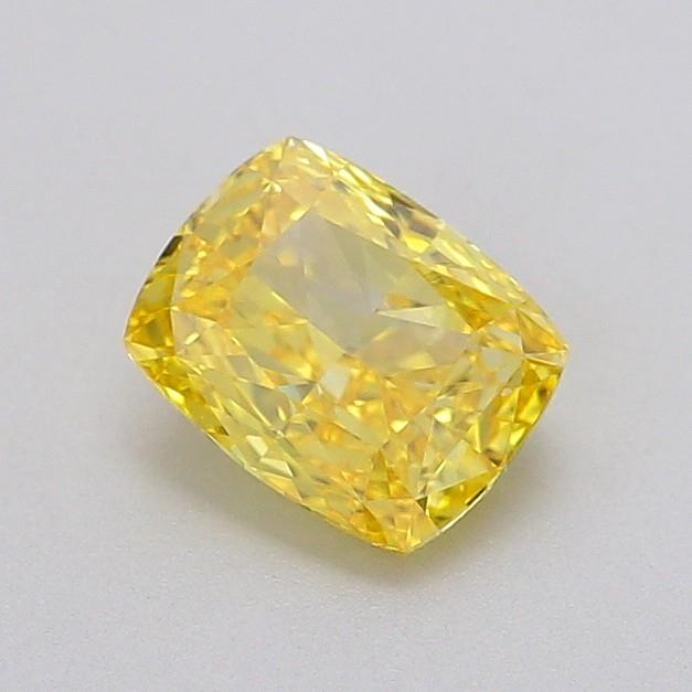 0.94 Ct. Fancy Vivid  Yellow Cushion Lab Grown Diamond