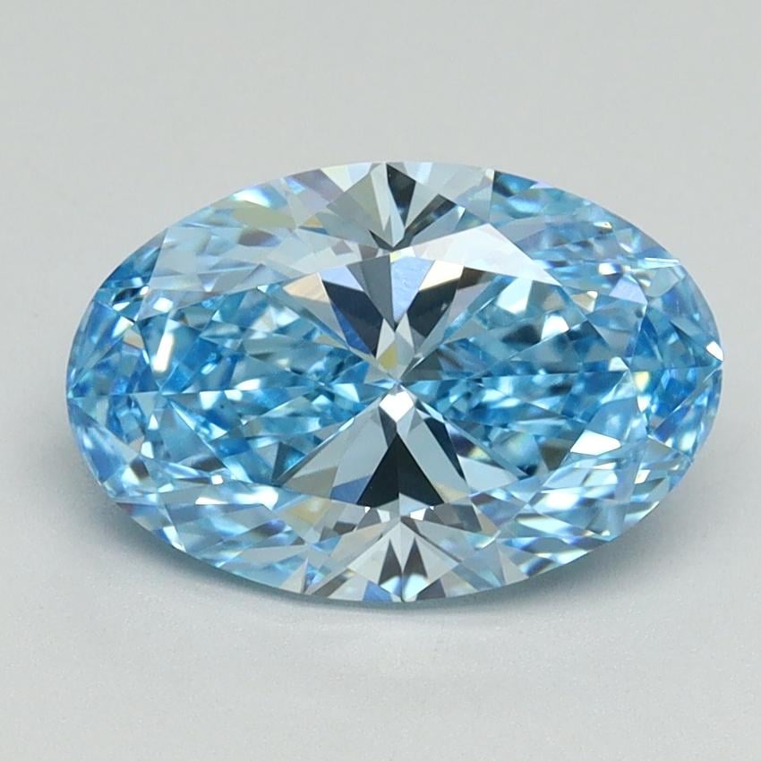 2.08 Ct. Fancy Vivid Blue Oval Lab Grown Diamond
