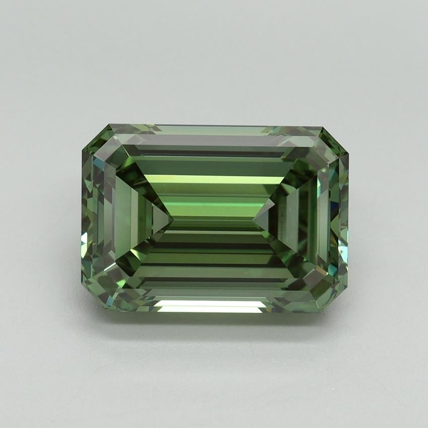 5.09 Ct. Fancy Vivid Pacific Green Emerald Lab Grown Diamond