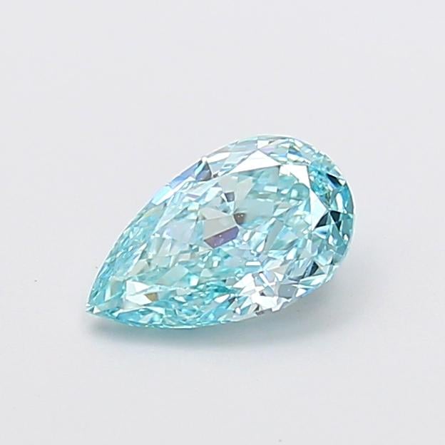 1.02 Ct. Fancy Vivid Greenish Blue Pear Lab Grown Diamond