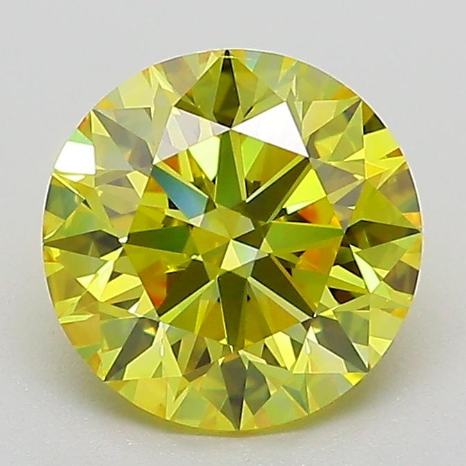 1.79 Ct. Fancy Vivid  Yellow Round Lab Grown Diamond