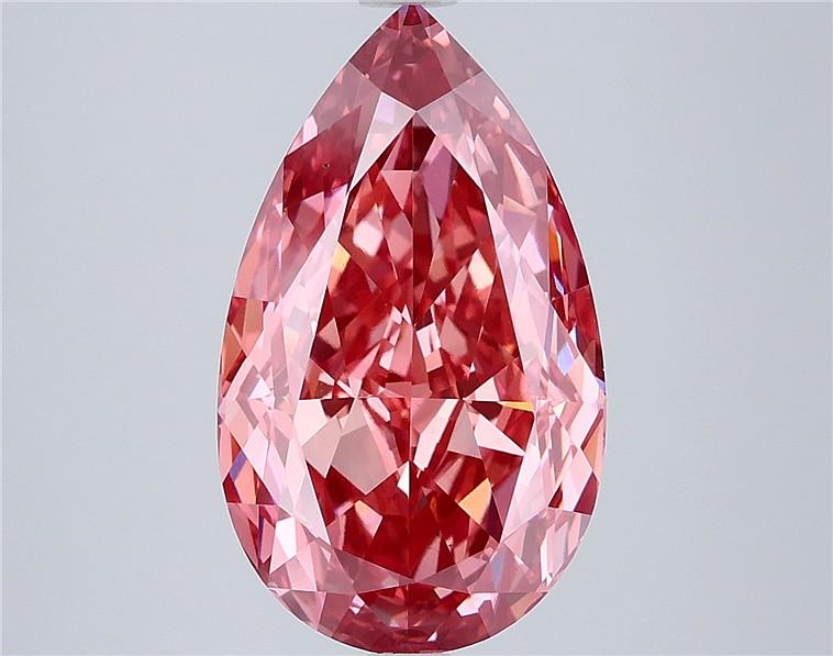 6.05 Ct. Fancy Vivid Pink Pear Lab Grown Diamond
