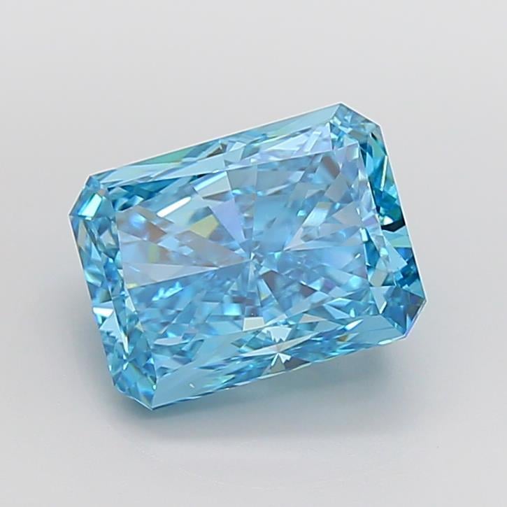6.54 Ct. Fancy Vivid Blue Radiant Lab Grown Diamond