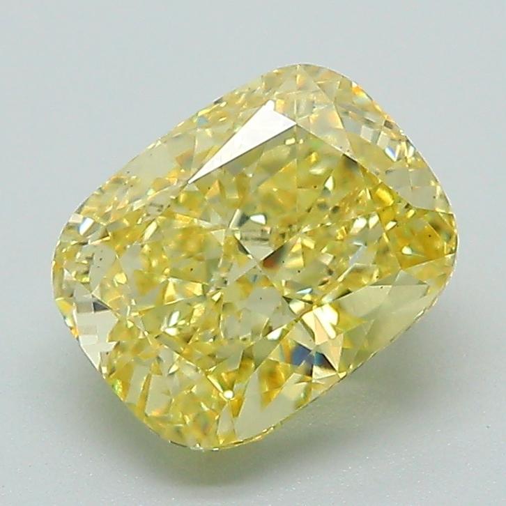 2.01 Ct. Fancy Intense Yellow Cushion Lab Grown Diamond