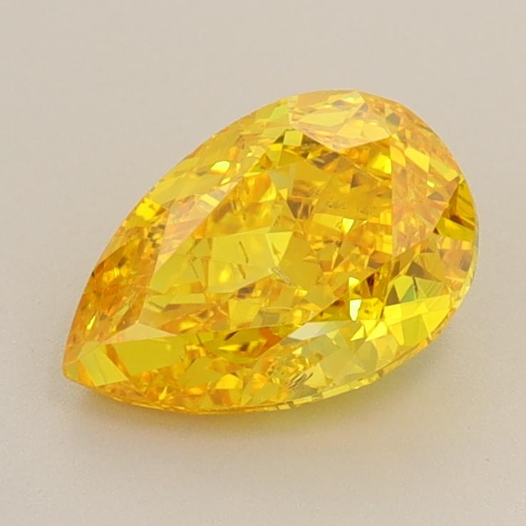 1.57 Ct. Fancy Vivid  Yellow Pear Lab Grown Diamond