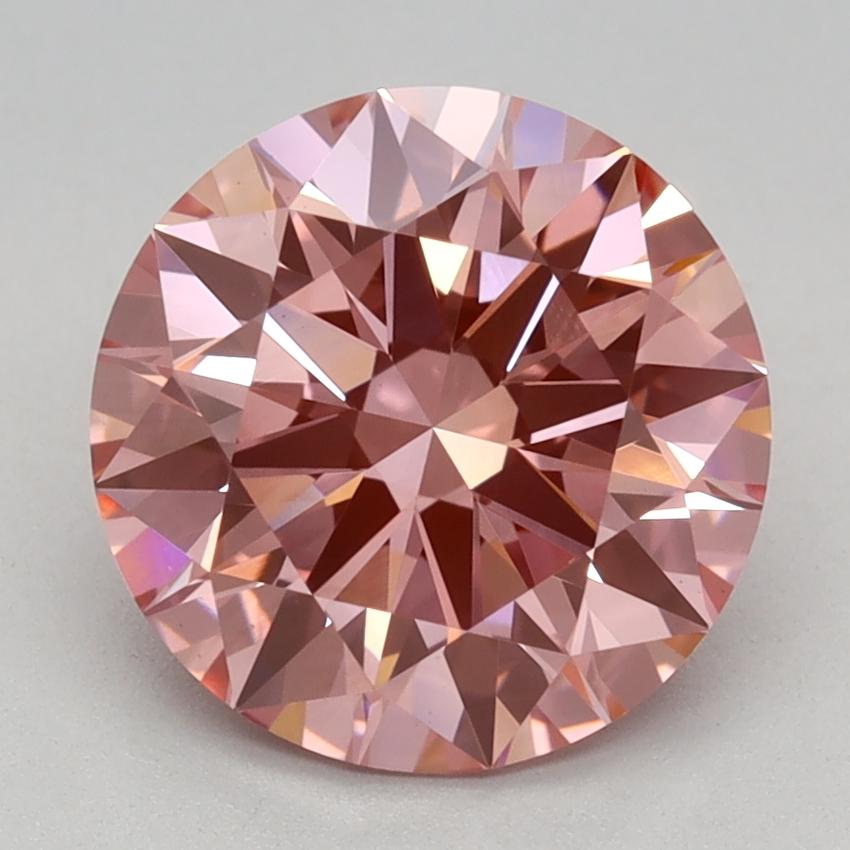 2.10 Ct. Fancy Vivid Pink Round Lab Grown Diamond