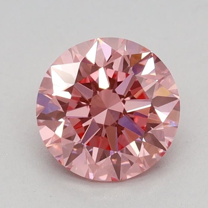 0.72 Ct. Fancy Vivid Pink Round Lab Grown Diamond