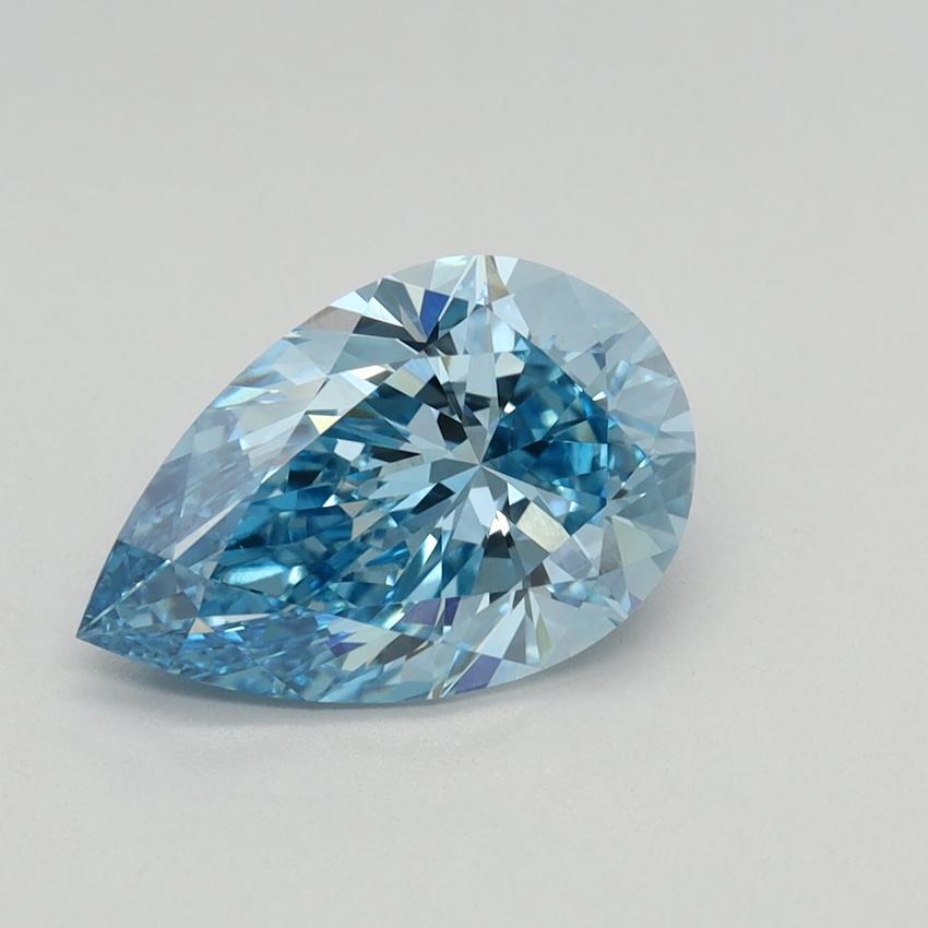 1.61 Ct. Fancy Vivid Blue Pear Lab Grown Diamond