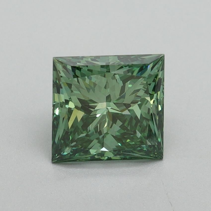 1.57 Ct. Fancy Vivid Green Princess Lab Grown Diamond