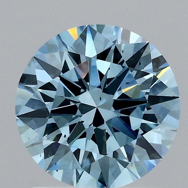 1.52 Ct. Fancy Vivid Blue Round Lab Grown Diamond