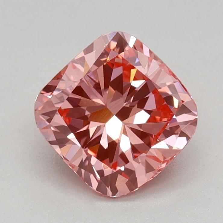 0.84 Ct. Fancy Vivid Pink Cushion Lab Grown Diamond